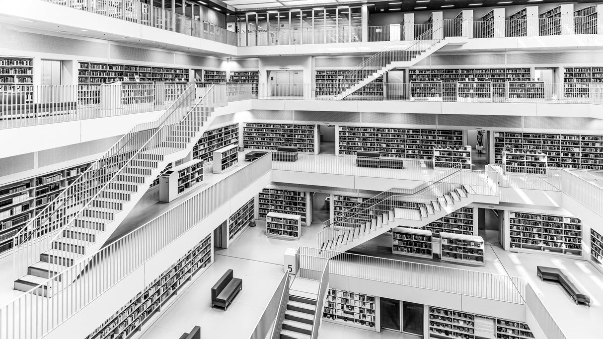 Library Stuttgart Poster och Canvastavla