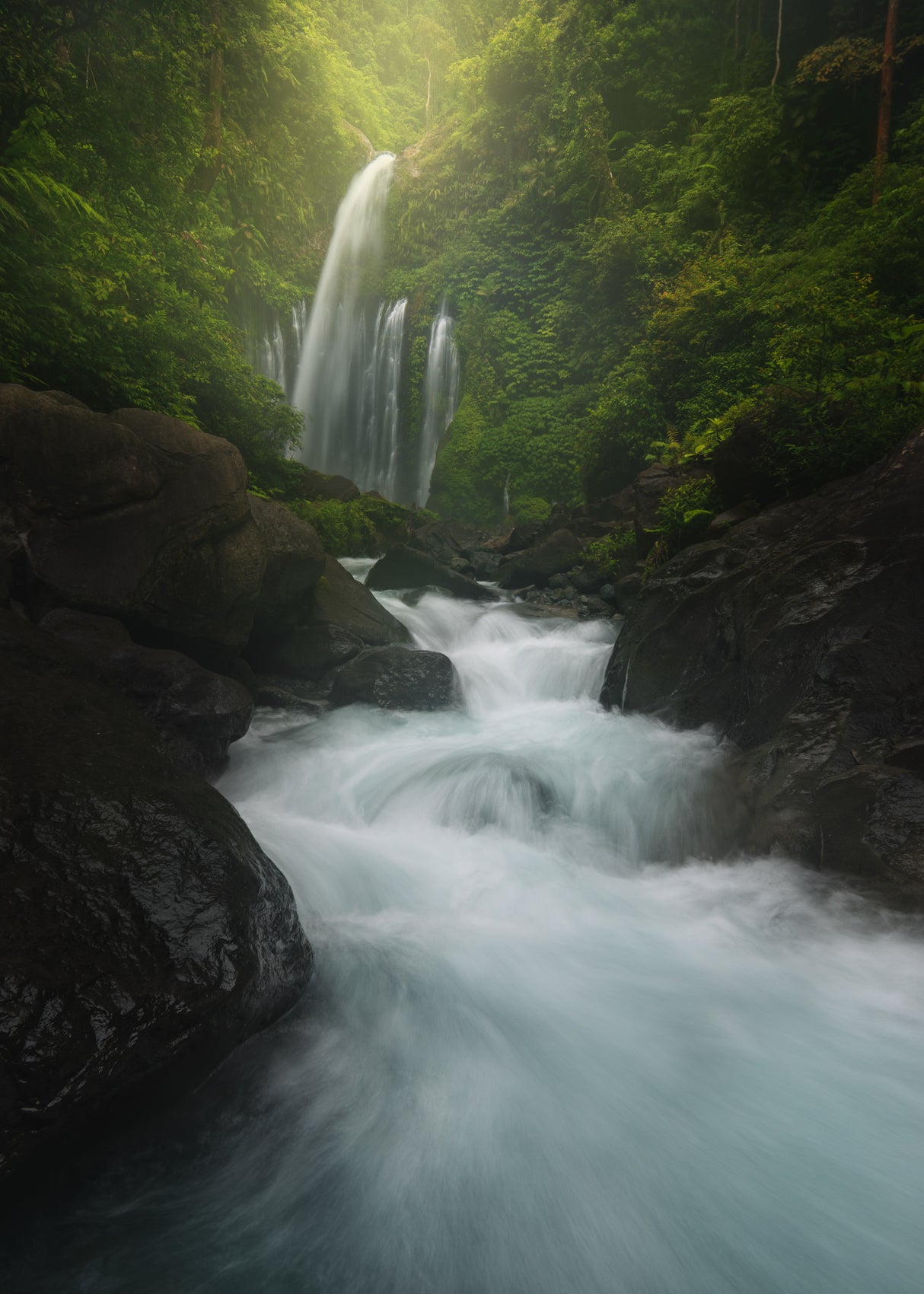 Beauty of Senaru - Tiu Kelep Waterfall Poster och Canvastavla