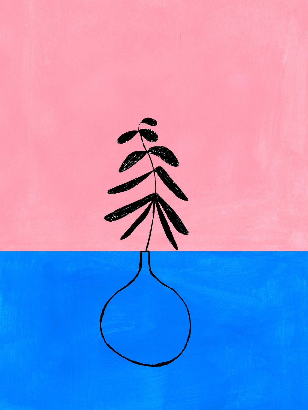 Cobalt Pink Vase Poster och Canvastavla