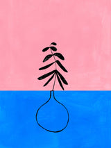 Cobalt Pink Vase Poster och Canvastavla