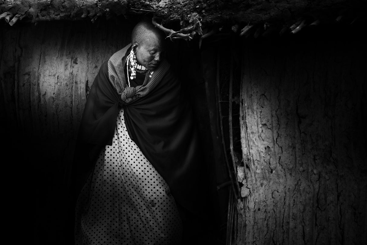 The Masai - BW Poster och Canvastavla