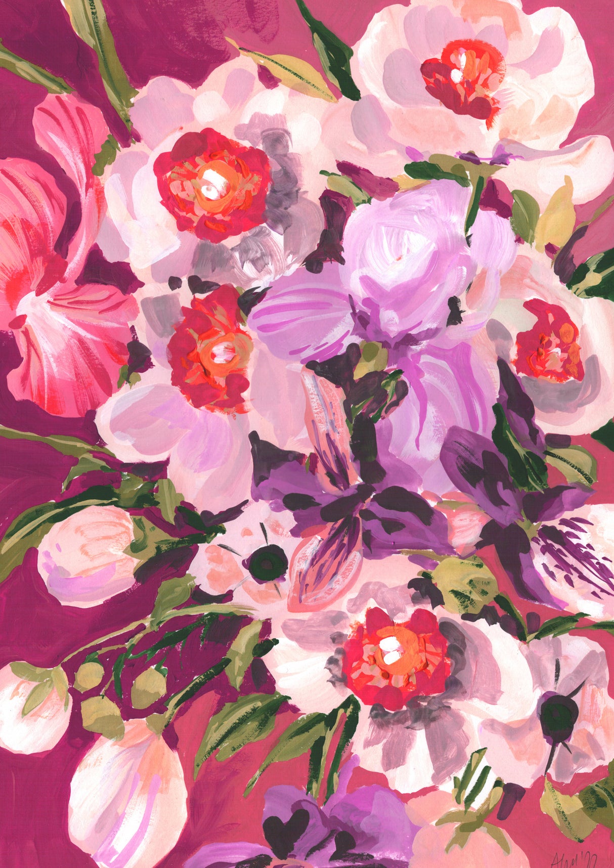 Pink Orchids Poster och Canvastavla