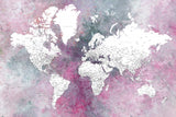 Detailed world map with cities Taliessa Poster och Canvastavla