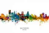 Baltimore Maryland Skyline Poster och Canvastavla