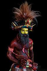 Hully Wingman portrait, Papua New Guinea Highlands Poster och Canvastavla