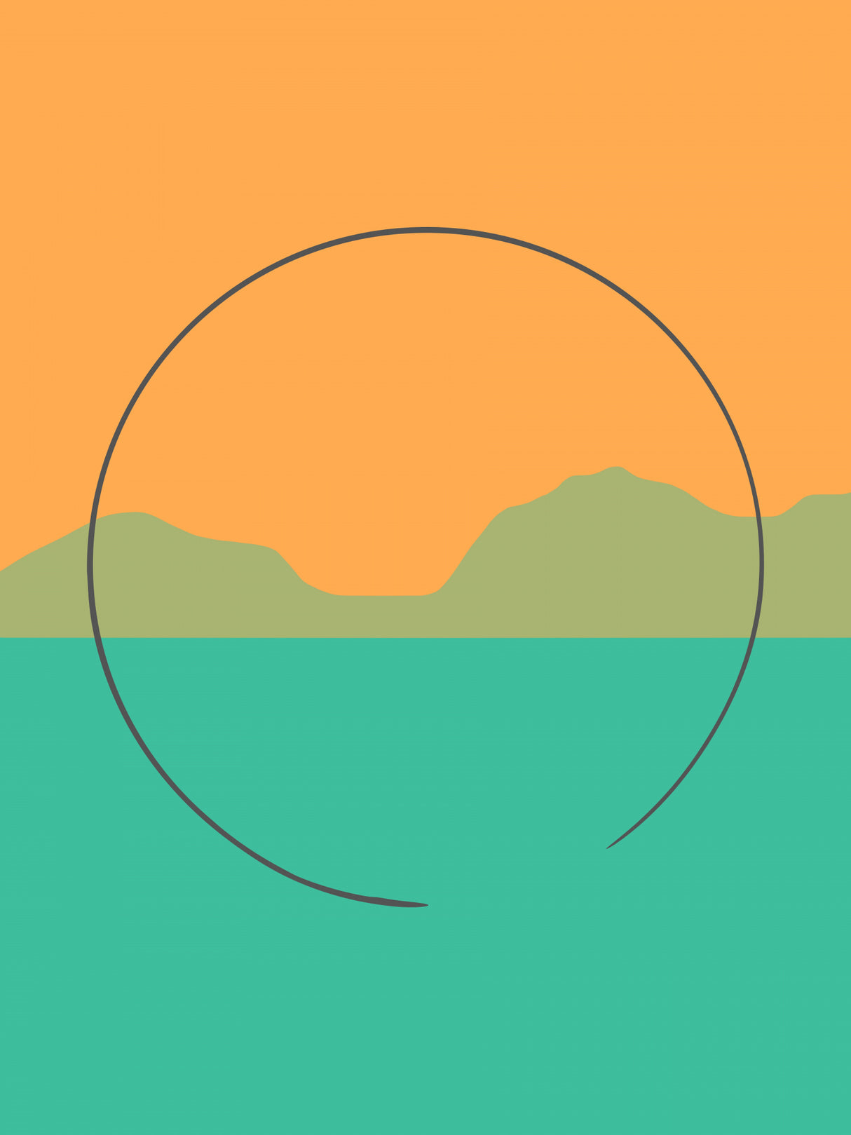Mediterranean Orange and Green Poster och Canvastavla