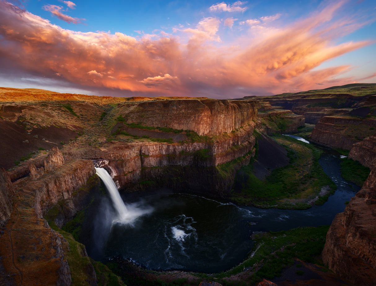 Palouse Falls at Sunset Poster och Canvastavla
