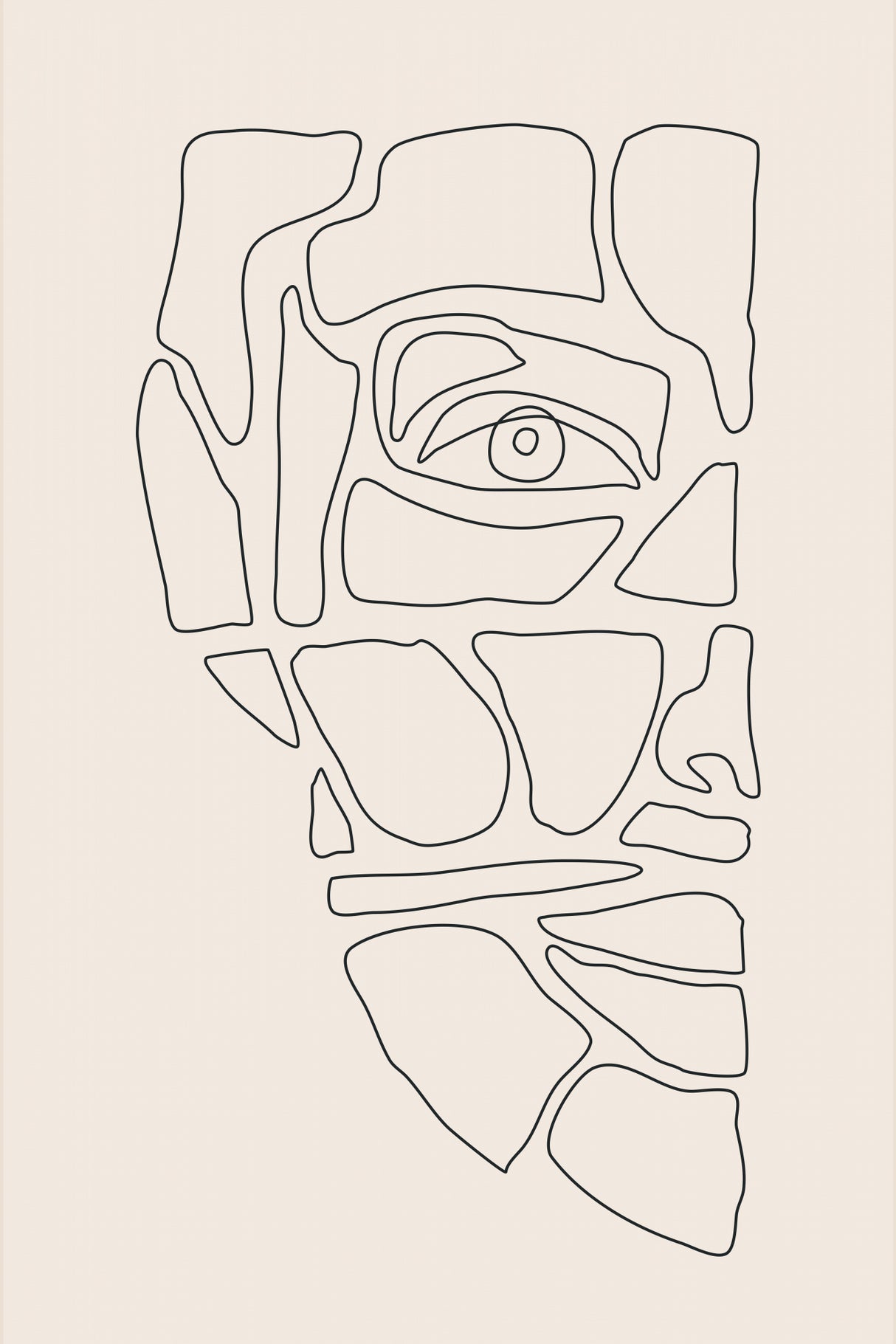 Abstract Face Lines #3 Poster och Canvastavla