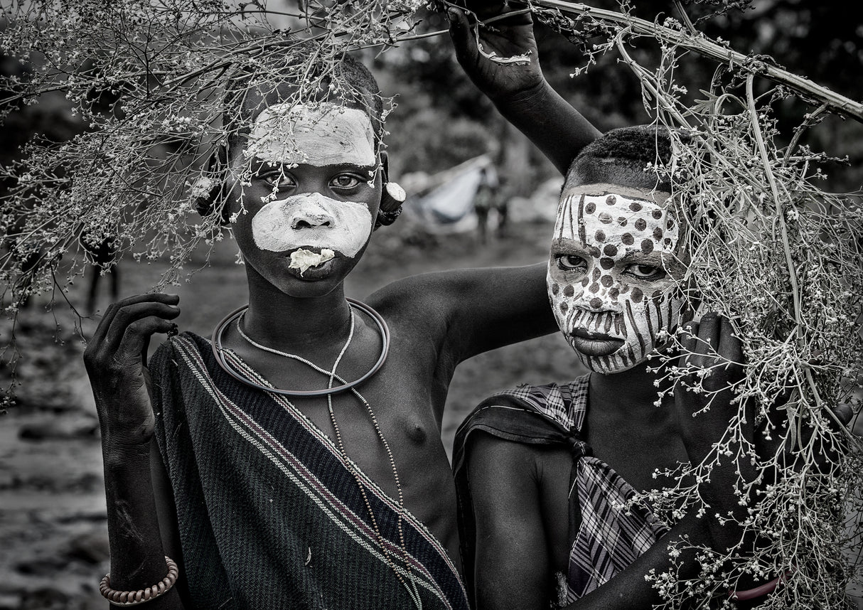Two surmi girls - Ethiopia Poster och Canvastavla
