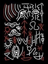 Line Art Bizarre Cave Symbol Poster och Canvastavla