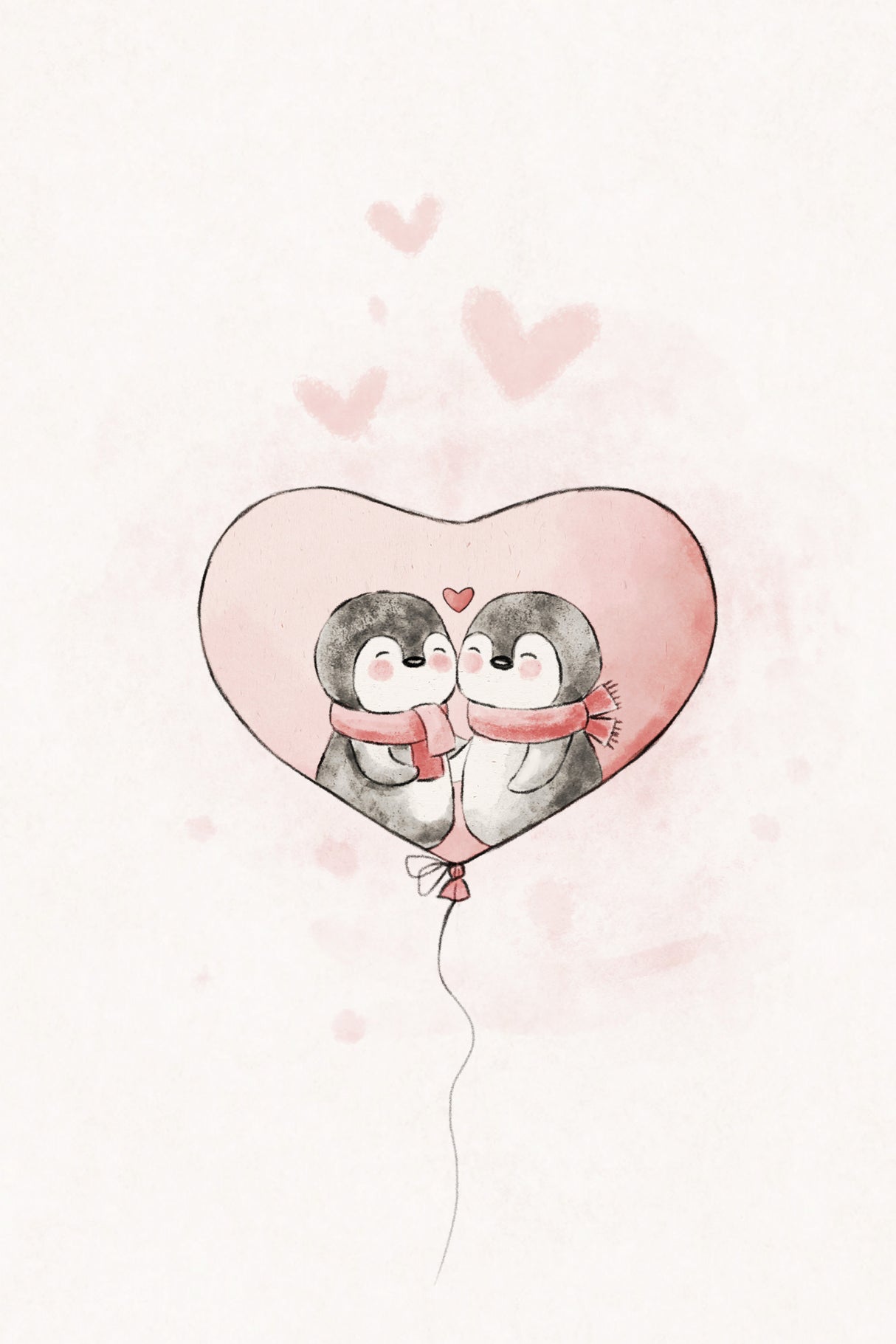 Penguin in love Poster och Canvastavla