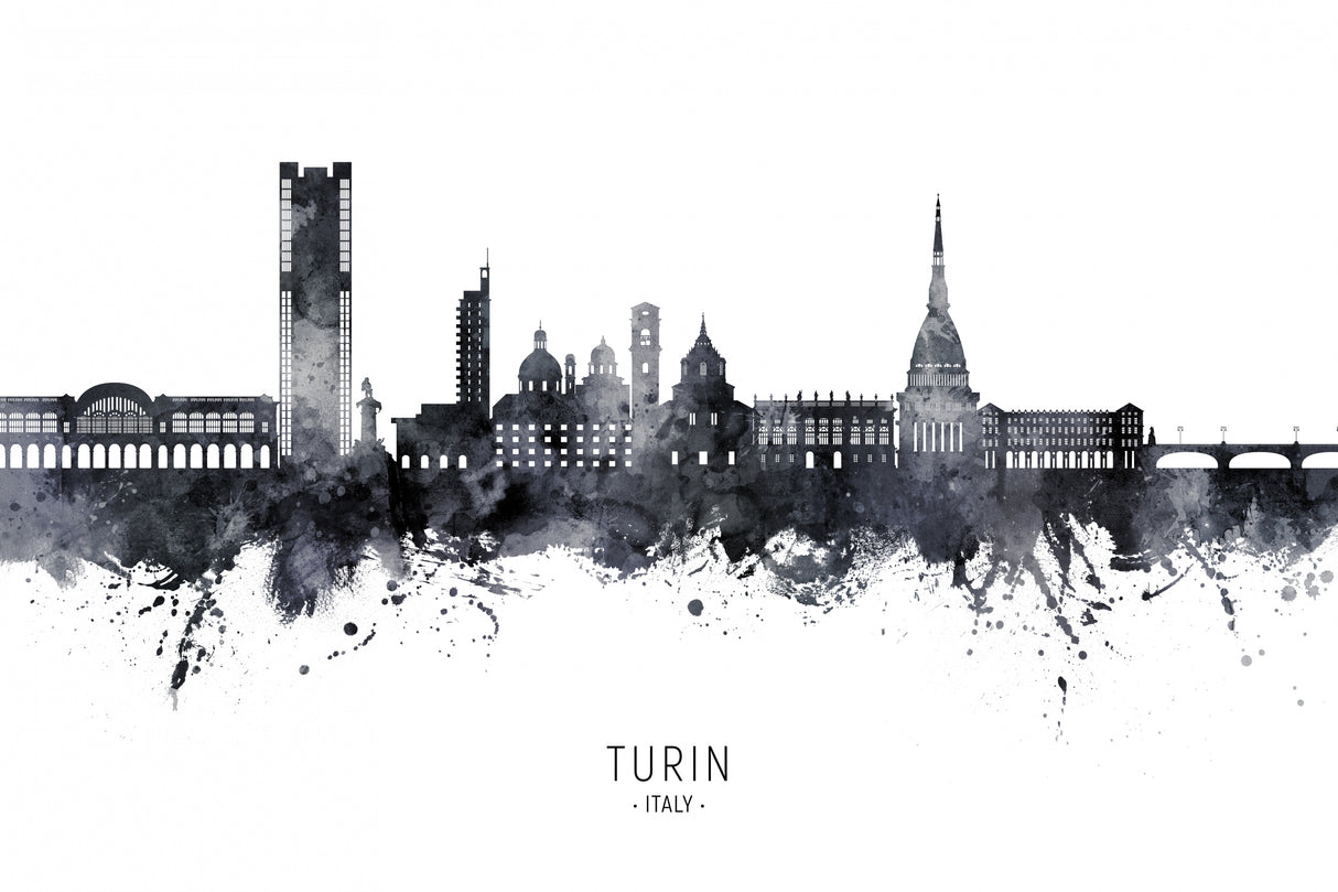 Turin Italy Skyline Poster och Canvastavla