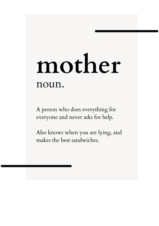 Mother noun poster