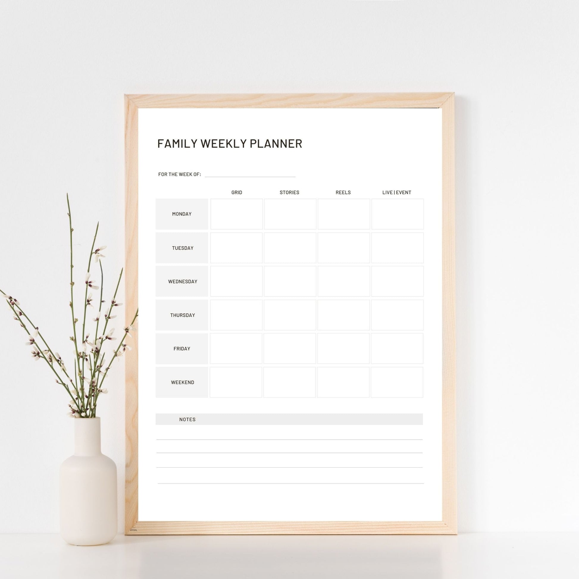 Weekly Family Planner Poster