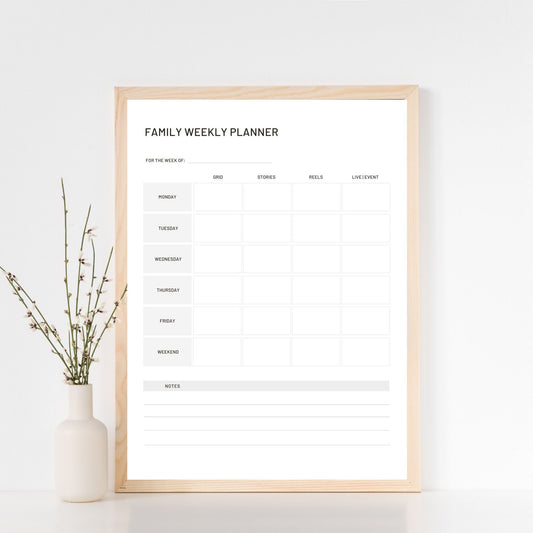 Weekly Family Planner Poster