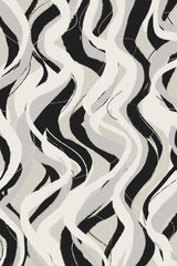 Beige Grey Black Waves Pattern Poster och Canvastavla