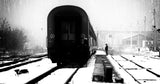 Railway station winter scene Poster och Canvastavla