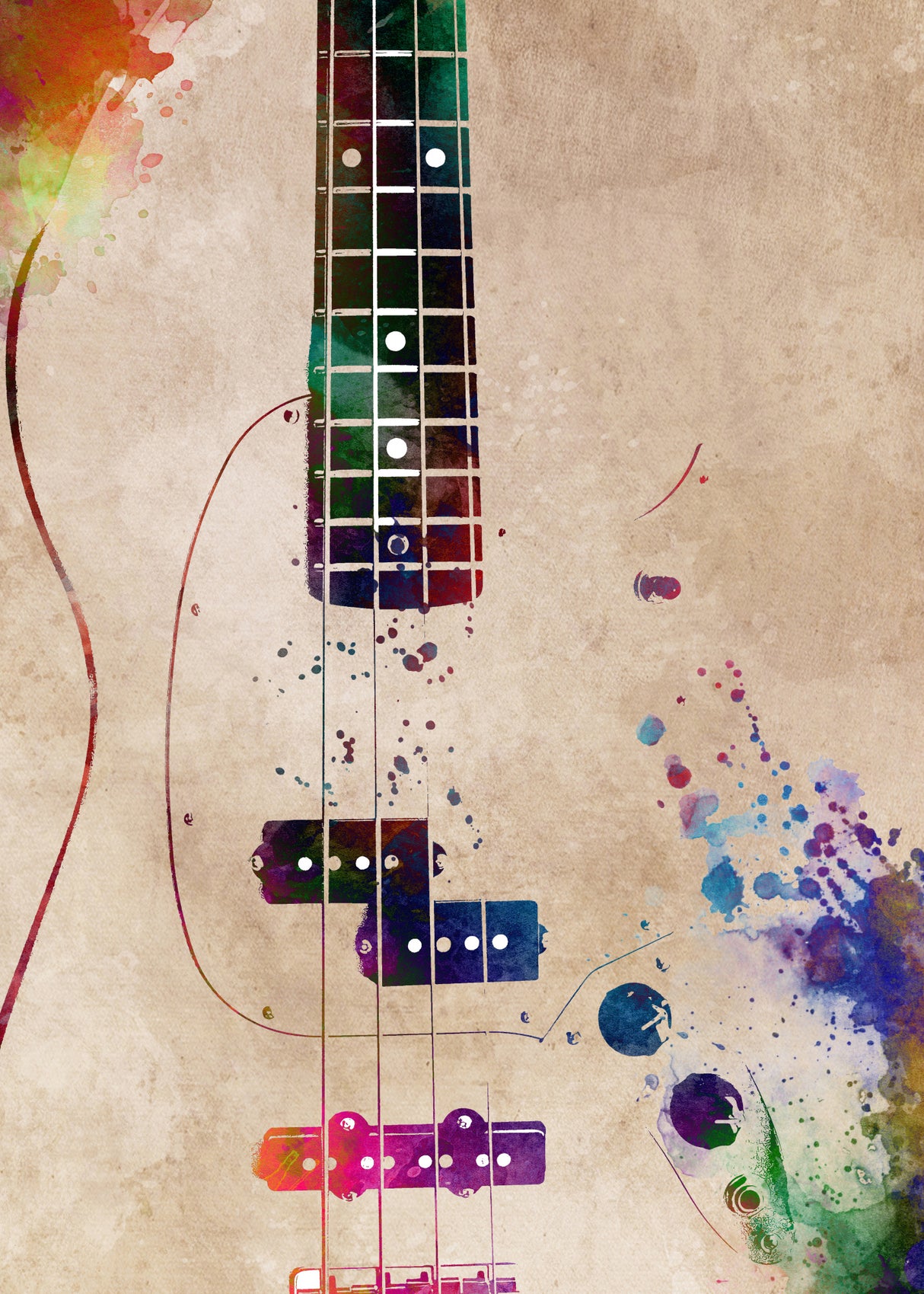 Guitar music art 10 Poster och Canvastavla