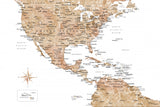 Neutral USA and the Caribbean sea map Poster och Canvastavla