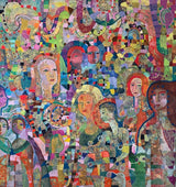 Human Tapestry 36%22x36%22 Oil Paint On Panel  2022 Poster och Canvastavla