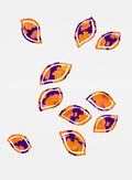Abstract Orange Purple Scattered Leaves Silhouette Poster och Canvastavla