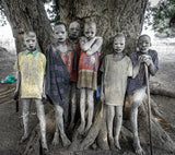 Mundari children, the nomadic herders of the White Nile Poster och Canvastavla