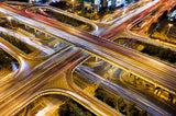 Car flow into light Poster och Canvastavla