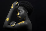 Breaking through - black and gold 1 Poster och Canvastavla