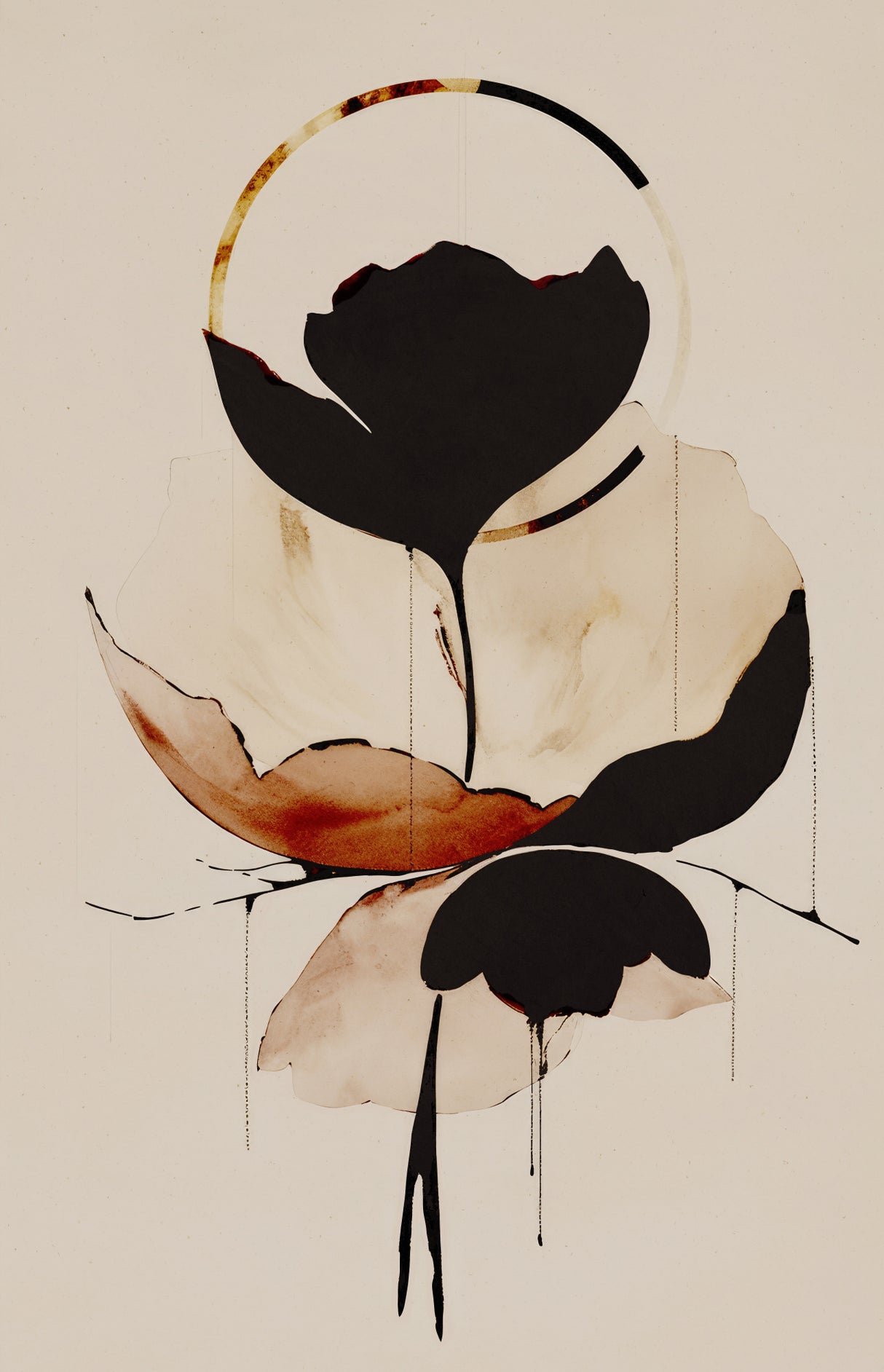 Halo Flowers No 5 Poster och Canvastavla