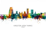 Kingston upon Thames England Skyline Poster och Canvastavla