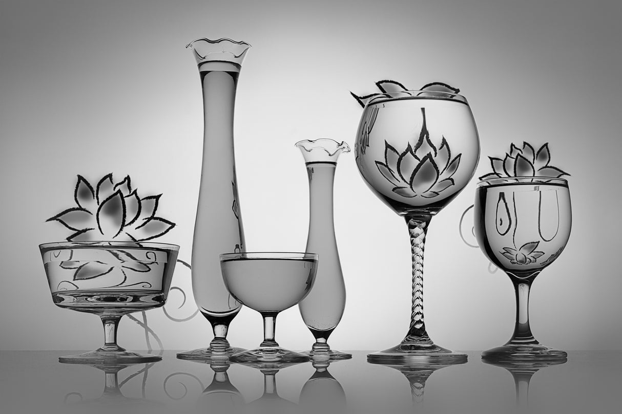 Lotus flower in glasses Poster och Canvastavla