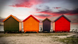 Victorian Beach Huts Poster och Canvastavla