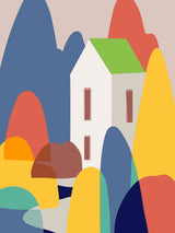 Cottage In Rainbow Island Poster och Canvastavla