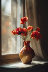 Poppy In Vase Poster och Canvastavla