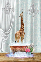 Giraffe &amp; Bubbles Poster och Canvastavla