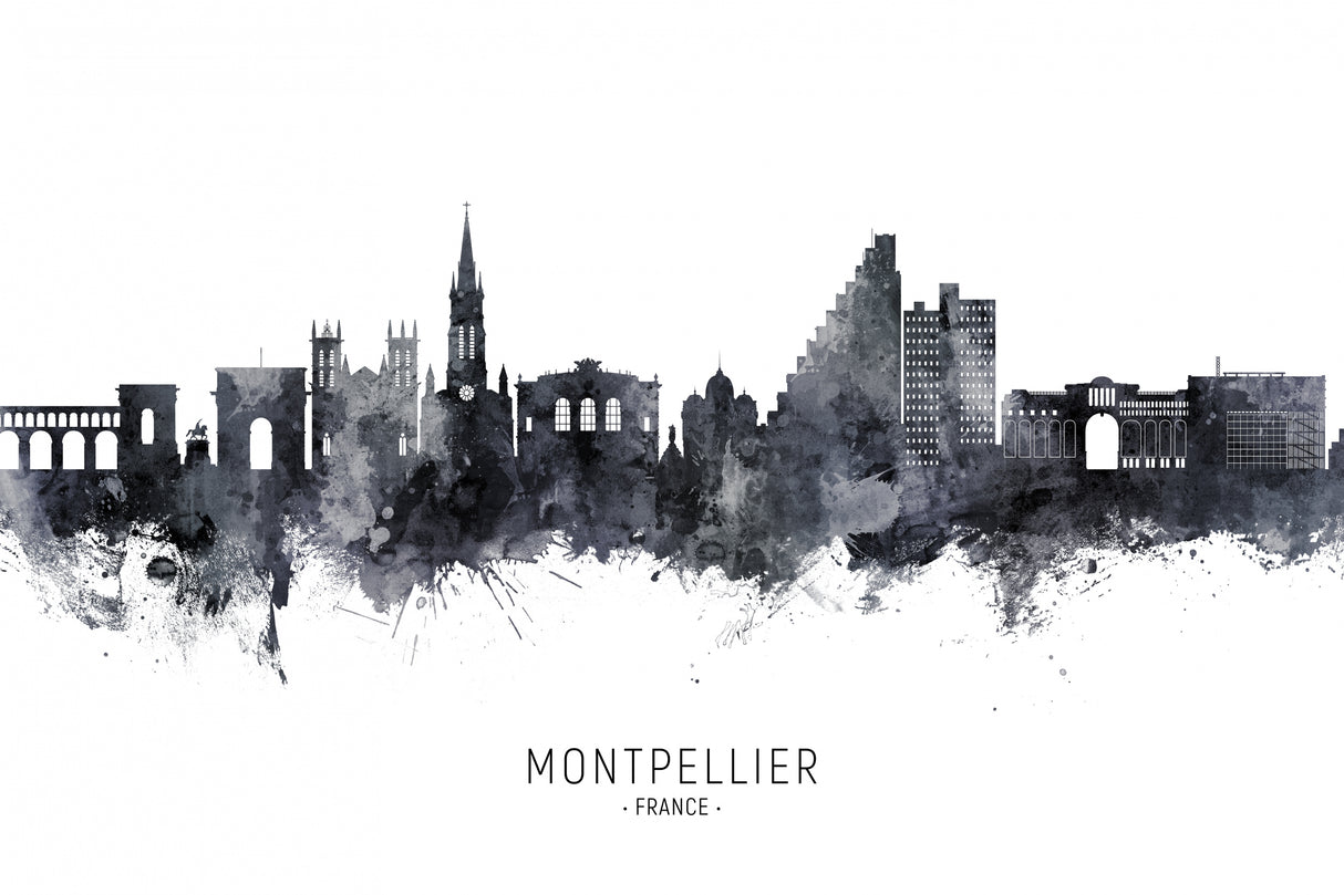 Montpellier France Skyline Poster och Canvastavla