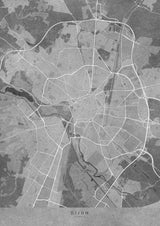 Gray vintage map of Dijon France Poster och Canvastavla