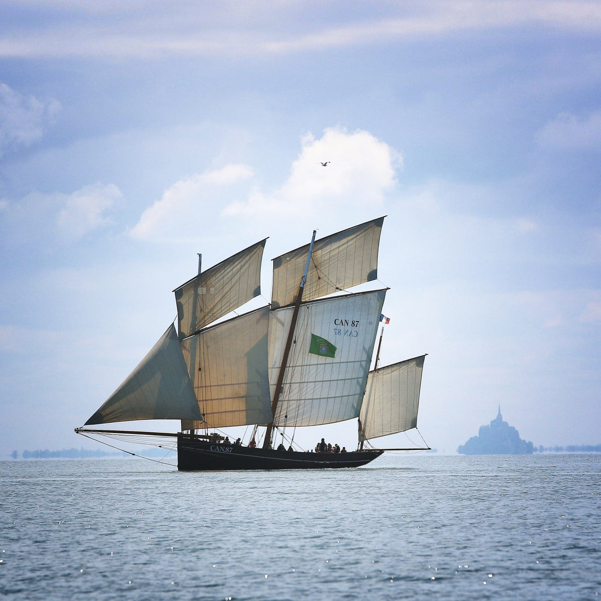 Boat, Bird and Mount Poster och Canvastavla