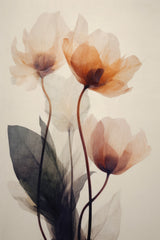 Parchment Flowers No 7 Poster och Canvastavla