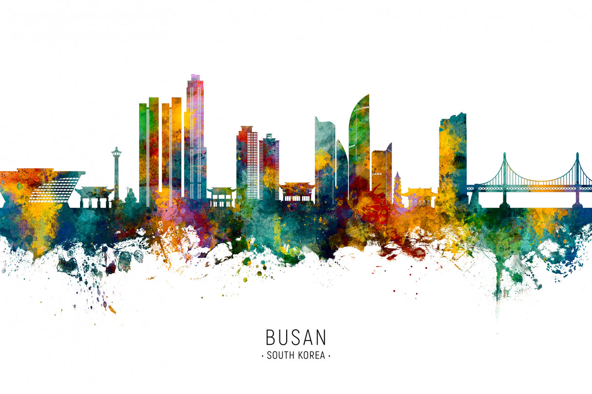 Busan Skyline South Korea Poster och Canvastavla