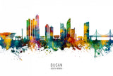 Busan Skyline South Korea Poster och Canvastavla