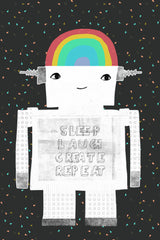 Sleep Laugh Create Repeat Poster och Canvastavla