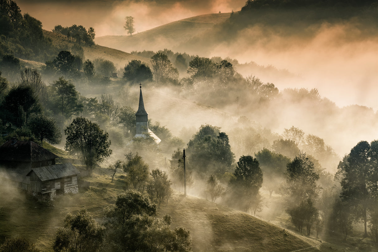 Morning in Wetern Mountains Poster och Canvastavla