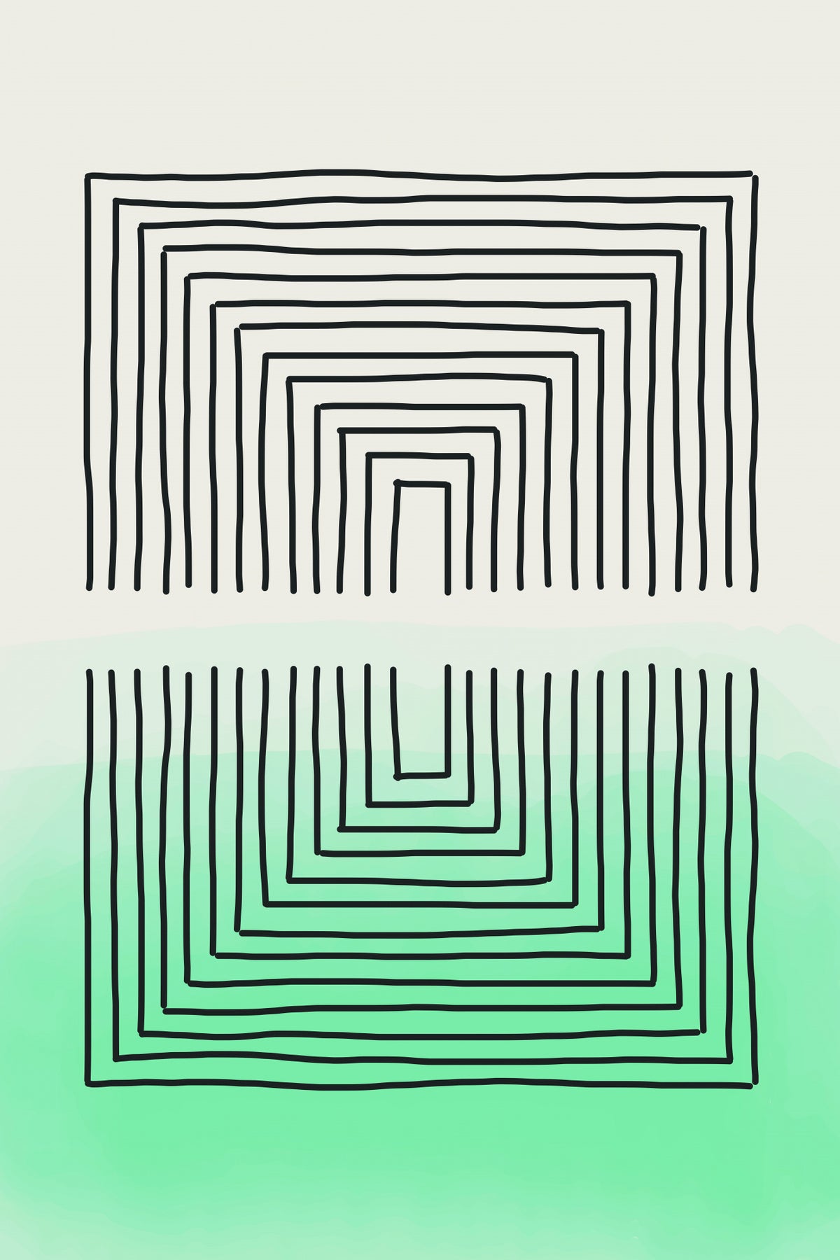 Light Green Watercolor Shapes #3 Poster och Canvastavla