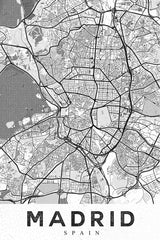 Madrid White Poster och Canvastavla