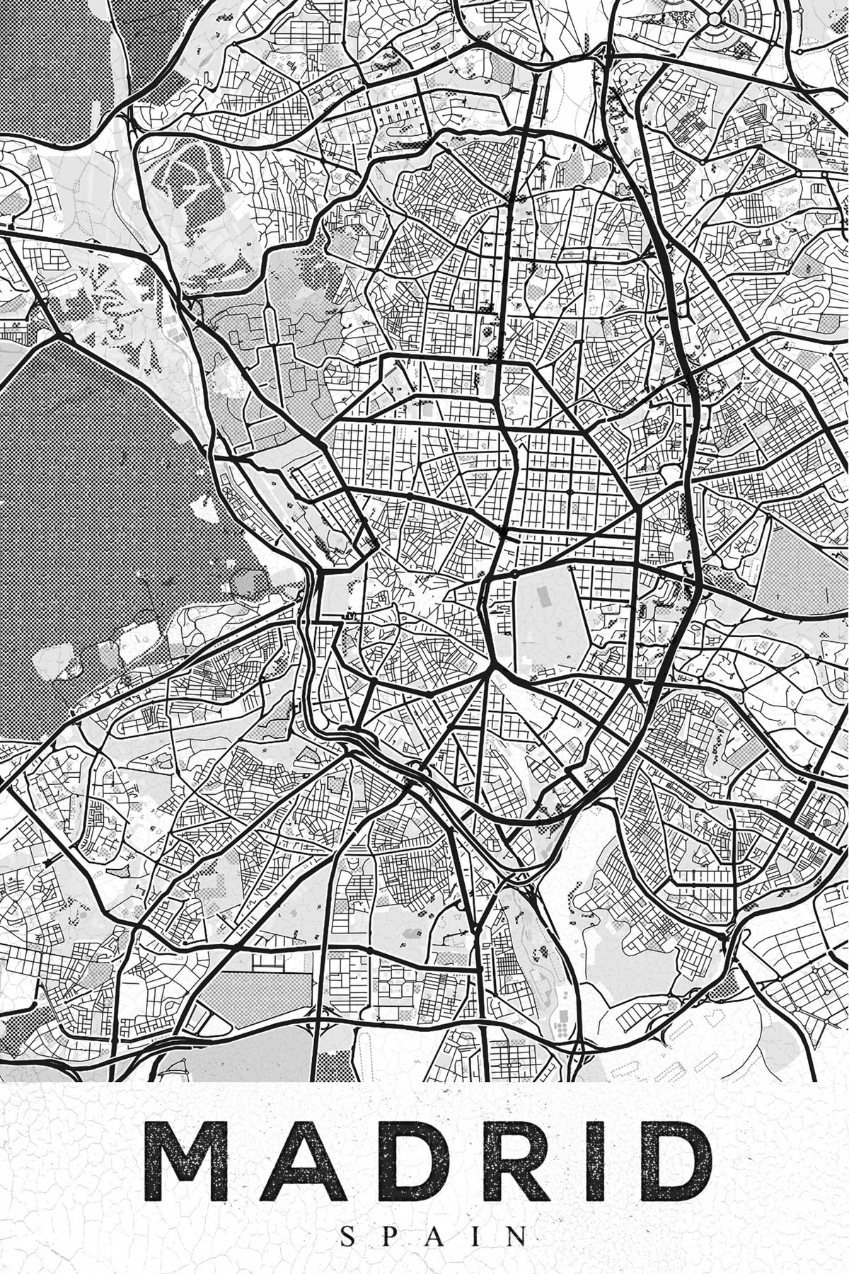 Madrid White Poster och Canvastavla