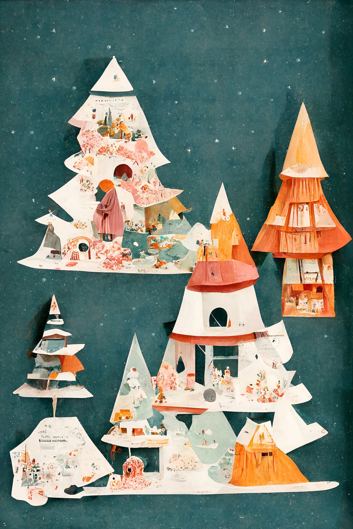 A Paper Village Poster och Canvastavla