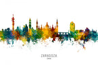 Zaragoza Spain Skyline Poster och Canvastavla