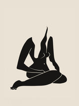 Long Hair Nude In Black Poster och Canvastavla
