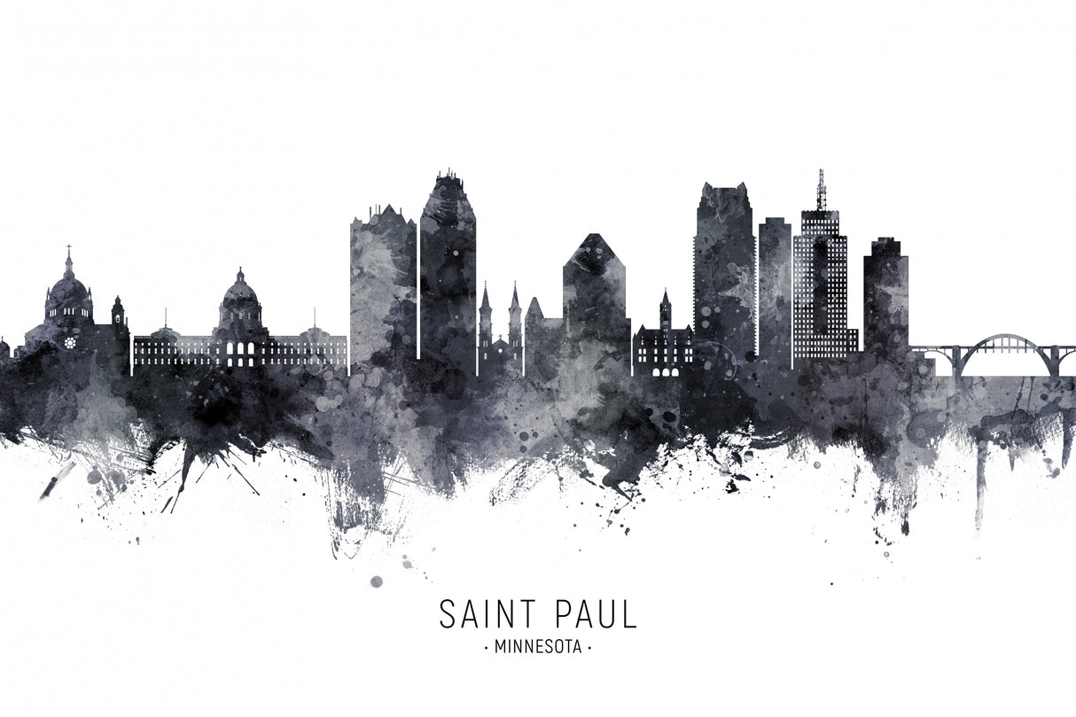 Saint Paul Minnesota Skyline Poster och Canvastavla